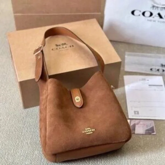 Coach Tan Suede Shoulder Bag - Picture 3 of 4